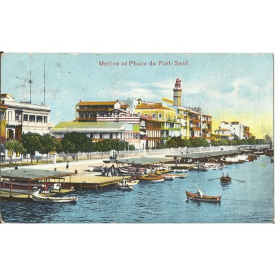 CPA: EGYPTE, Marine et Phare de Port-Said, années 1910