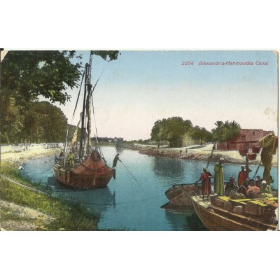 CPA: EGYPTE, Alexandrie, Mahmoudia Canal, années 1920