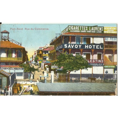 CPA: EGYPTE, Port-Said, Rue du Commerce, années 1910