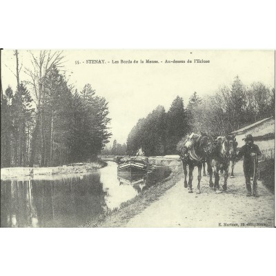 CPA: (REPRO). STENAY, Les Bords de la Meuse, vers 1900.