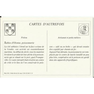 CPA: (REPRO). LES SABLES-d'-OLONNE, La Poissonnerie, vers 1900.