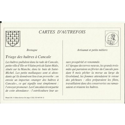 CPA: (REPRO). CANCALE, Triage des Huitres, vers 1900.