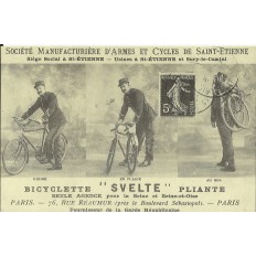 CPA: (REPRO). Bicyclette "Svelte" pliante, vers 1900.