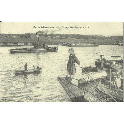 CPA: (REPRO). CORBEIL-ESSONNES, Le Port des Bas-Vignons, vers 1900.