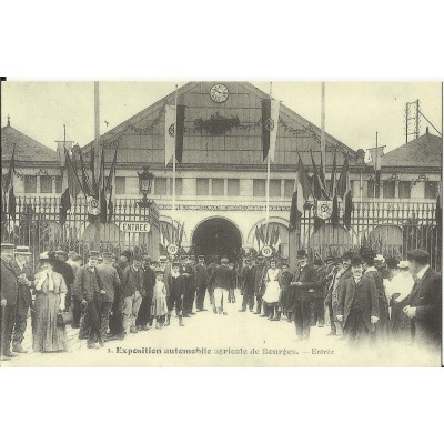 CPA: (REPRO). Exposition automobile agricole, BOURGES, vers 1900.