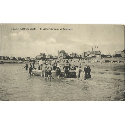 CPA: SAINT-PAIR-SUR-MER, Retour du Canot de Sauvetage, vers 1920