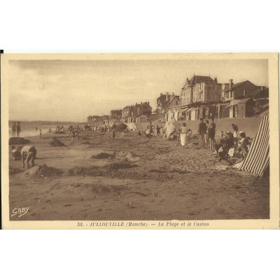 CPA: JULLOUVILLE, La Plage et le Casino, vers 1930