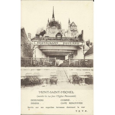 CPA: MONT-SAINT-MICHEL, Restaurant POULARD, vers 1910