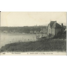 CPA: SAINT-CAST, La Plage vue de l'Isle, vers 1910