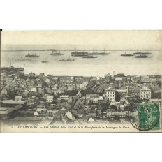 CPA: CHERBOURG, Vue Générale de la Ville et de la Rade, vers 1910