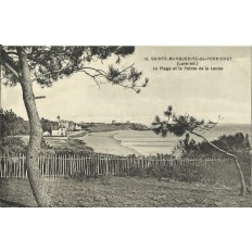 CPA: SAINTE-MARGUERITE-de-PORNICHET, La Plage et la Pointe de la Lande, vers 1910