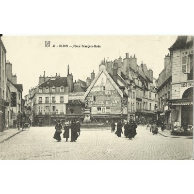 CPA: DIJON, Place François-Rude, vers 1900