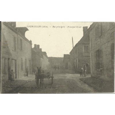 CPA: COURCELLES-sur-VESLE, Rue principale, vers 1910