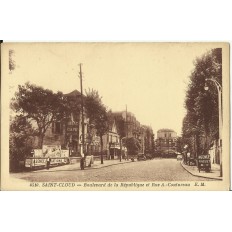 CPA: SAINT-CLOUD, Bvd de la République et rue Coutureau, vers 1930