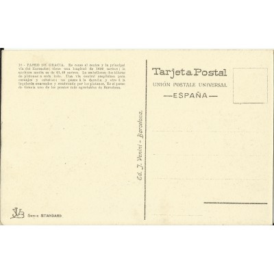 CPA: BARCELONA, 18 paseo de Gracia, années / anos 1930