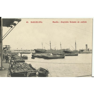 CPA: BARCELONA, Deposito Flotante de Carbon, années / anos 1910