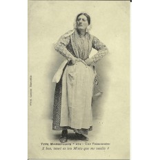 CPA: (REPRO). MARSEILLE, Une Poissonnière, vers 1900.