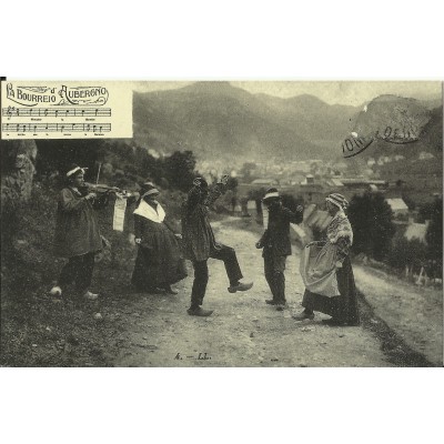 CPA: (REPRO). AUVERGNE, La Bourrée, vers 1900.