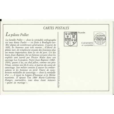 CPA: (REPRO). BOULOGNE-sur-MER, Le Pilote Pollet (Sauvetage), vers 1900.