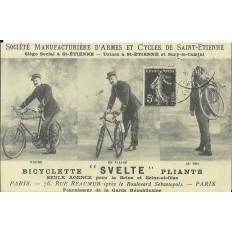 CPA: (REPRO). BICYCLETTE SVELTE PLIANTE, vers 1900.