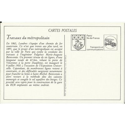 CPA: (REPRO). PARIS, Les Travaux du Métropolitain, vers 1900