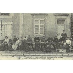 CPA: (REPRO). LONGEVILLE, Le Greffage de la vigne, vers 1900