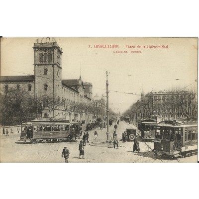 CPA: ESPANA, BARCELONA, Plaza de la Universidad, anos 1900