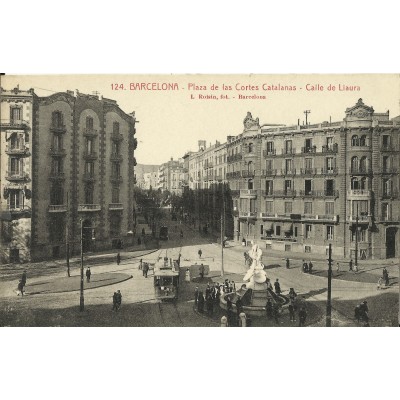 CPA: ESPANA, BARCELONA, Plaza de las Cortes Catalanas, anos 1910