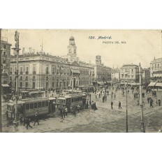 CPA: ESPANA, MADRID, vista de la Puerta del Sol, anos 1900
