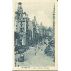 CPA: ESPANA, VALENCIA, Avenida del Marqués de Sotelo, anos 1910