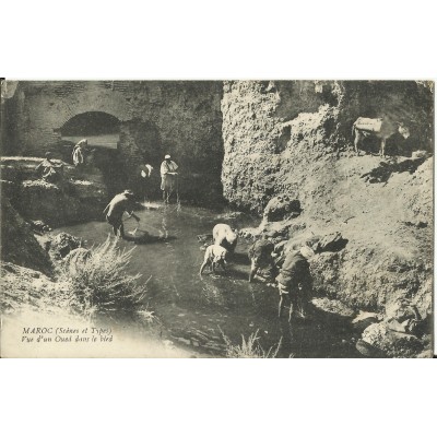CPA: MAROC, Vue d'un Oued dans le Bled, années 1910
