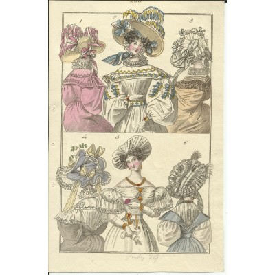 GRAVURE XIXe s. MODE / FASHION, COSTUMES, an 1829. (1)