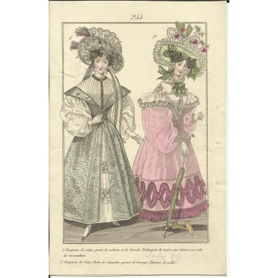 GRAVURE XIXe s. MODE / FASHION, COSTUMES, an 1829. (2)