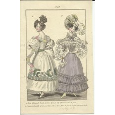 GRAVURE XIXe s. MODE / FASHION, COSTUMES, an 1829. (3)