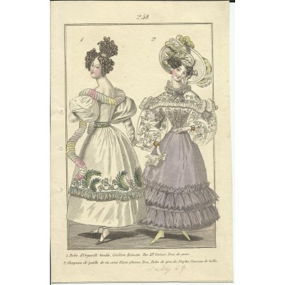 GRAVURE XIXe s. MODE / FASHION, COSTUMES, an 1829. (3)