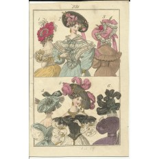 GRAVURE XIXe s. MODE / FASHION, COSTUMES, an 1829. (4)