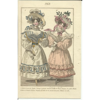 GRAVURE XIXe s. MODE / FASHION, COSTUMES, an 1829. (7)