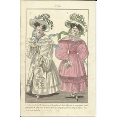 GRAVURE XIXe s. MODE / FASHION, COSTUMES, an 1829. (9)