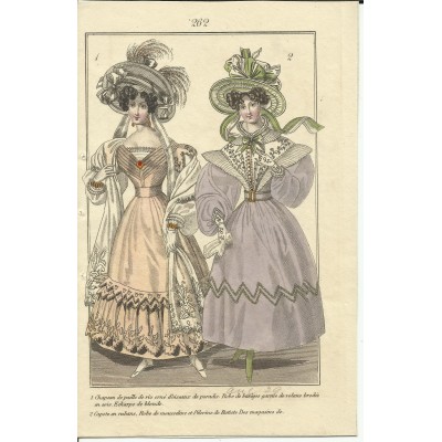 GRAVURE XIXe s. MODE / FASHION, COSTUMES, an 1829. (10)