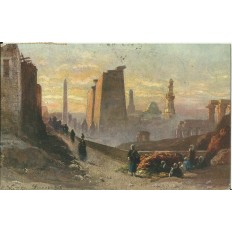 CPA: EGYPTE, LUXOR, Temples le matin, années 1920