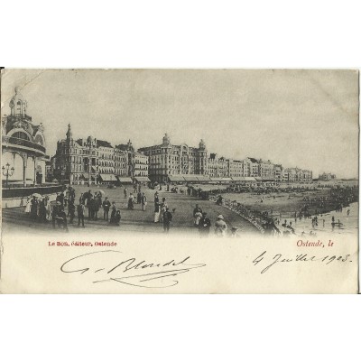 CPA: BELGIQUE, OSTENDE, Une vue en bord de Mer, vers 1900
