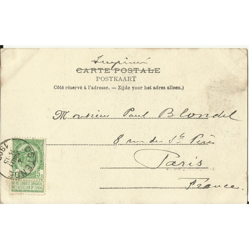 CPA Belgique Ancien Dépliant Ostende - Carte Postale Noir Et Blanc, Années 1900