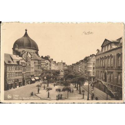 CPA: BELGIQUE, LIEGE, Place du Marché, vers 1930