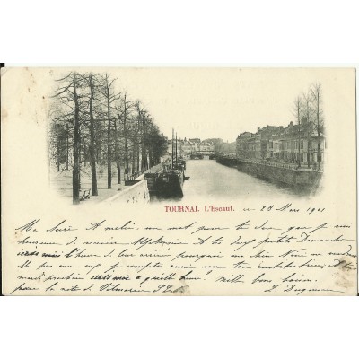 CPA: BELGIQUE, TOURNAI, L'Escaut, vers 1900