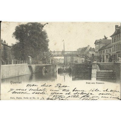 CPA: BELGIQUE, TOURNAI, Pont aux Pommes, vers 1900