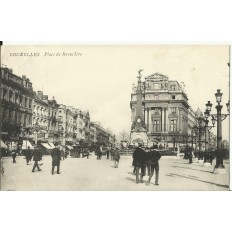 CPA: BELGIQUE, BRUXELLES, Place de Brouckère, vers 1900