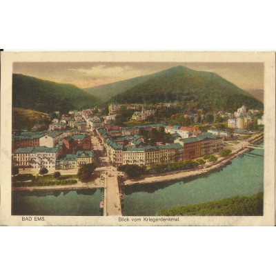 CPA: ALLEMAGNE, BAD EMS, Blick vom Kriegerdenkmal, jahre 1920