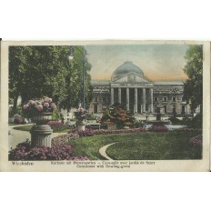 CPA: ALLEMAGNE, WIESBADEN, Kurhaus mit Blumengarten, jahre 1920