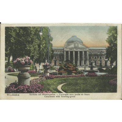 CPA: ALLEMAGNE, WIESBADEN, Kurhaus mit Blumengarten, jahre 1920