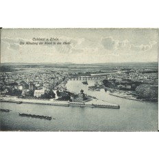 CPA: ALLEMAGNE, COBLENZ, Die Mundung der Mosel in den Rhein, jahre 1920